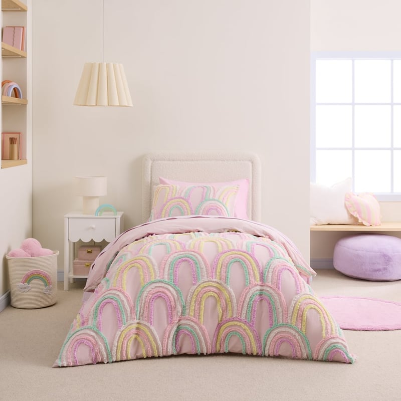 Ruby Tufted Rainbow Quilt Cover Set 