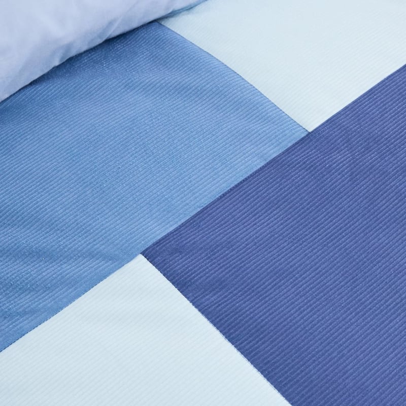 Miles Cord Blue Quilted Quilt Cover Set