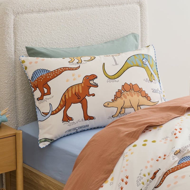 Dino Walk Natural Quilt Cover Set