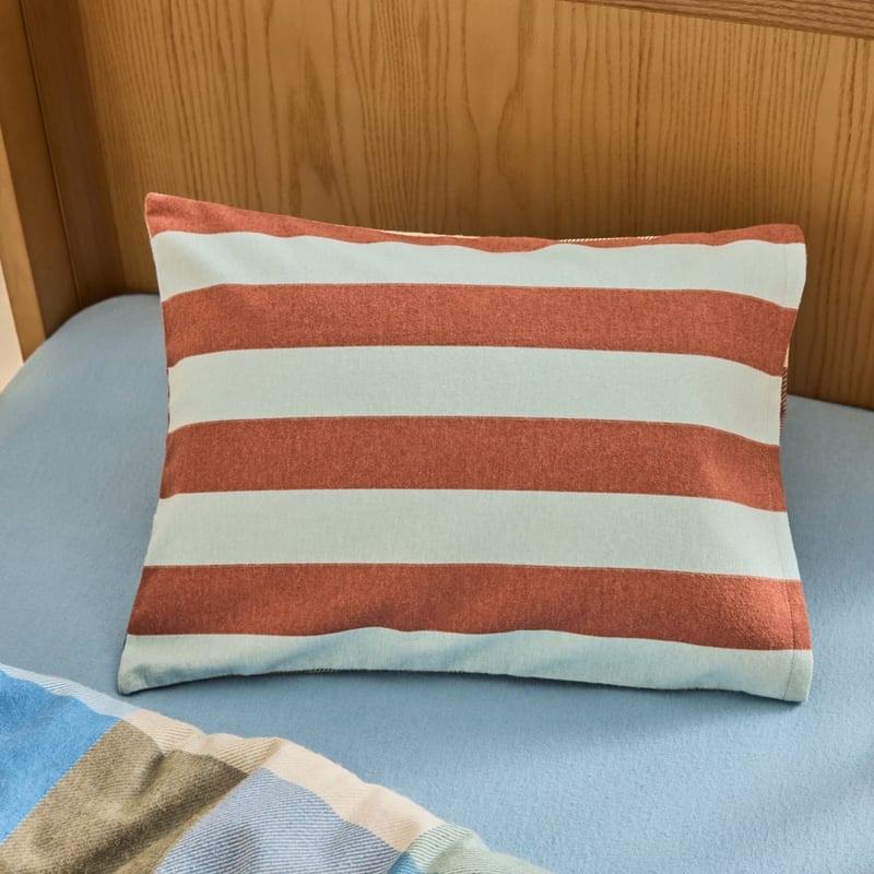 Morgan Blue Check Flannelette Cot Quilt Cover Set