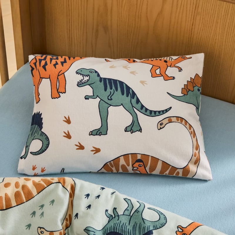  Dinosaur Friends Green Flannelette Cot Quilt Cover Set