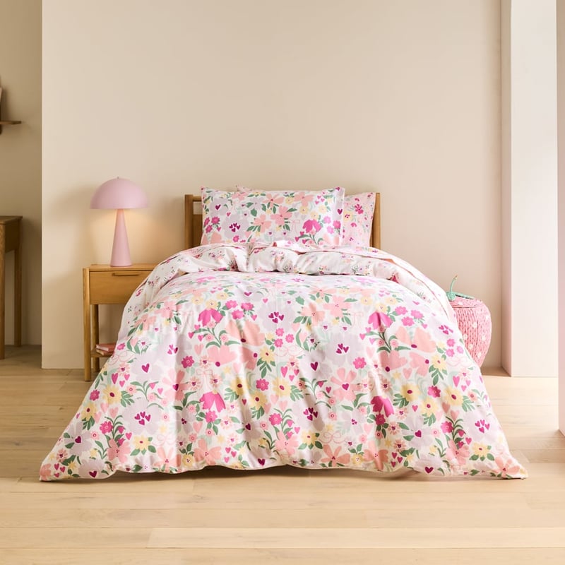 Bella Blossom Multi Flannelette Quilt Cover Set