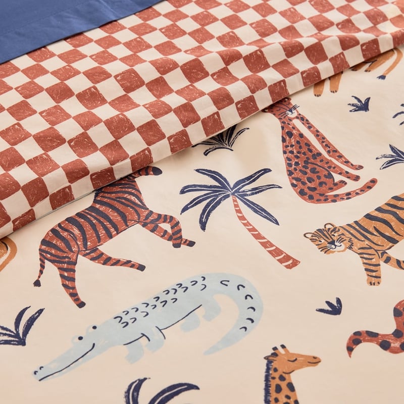 Safari Adventures Natural Stonewashed Bedlinen Quilt Cover Set