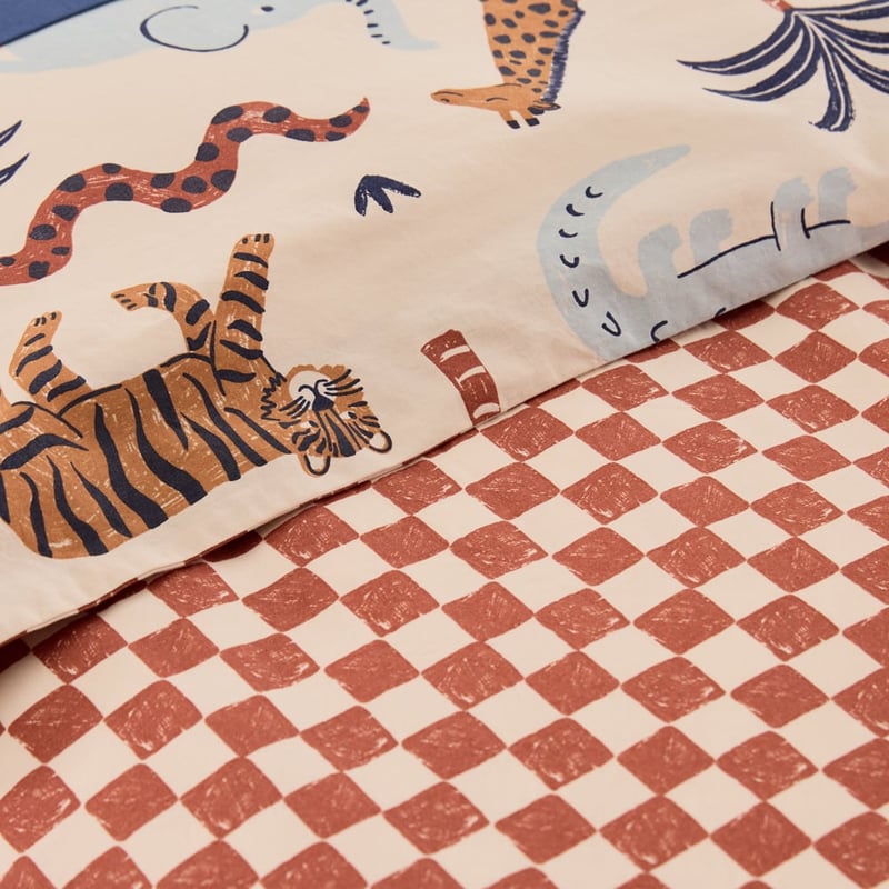 Safari Adventures Natural Stonewashed Bedlinen Quilt Cover Set