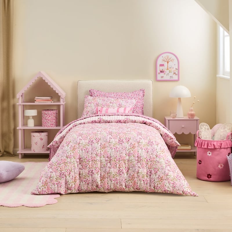 Heirloom Ellie Pink Quilted Quilt Cover Set