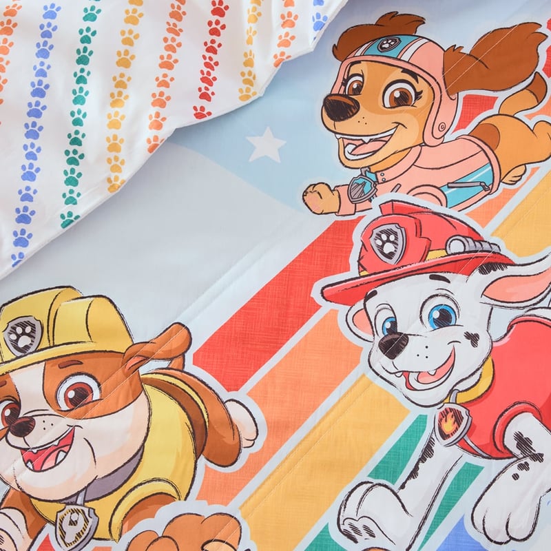 Paramount Paw Patrol Soft Blue Quilted Quilt Cover Set