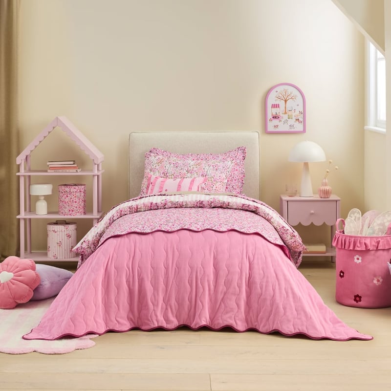 Heirloom Ellie Pink Cord Coverlet