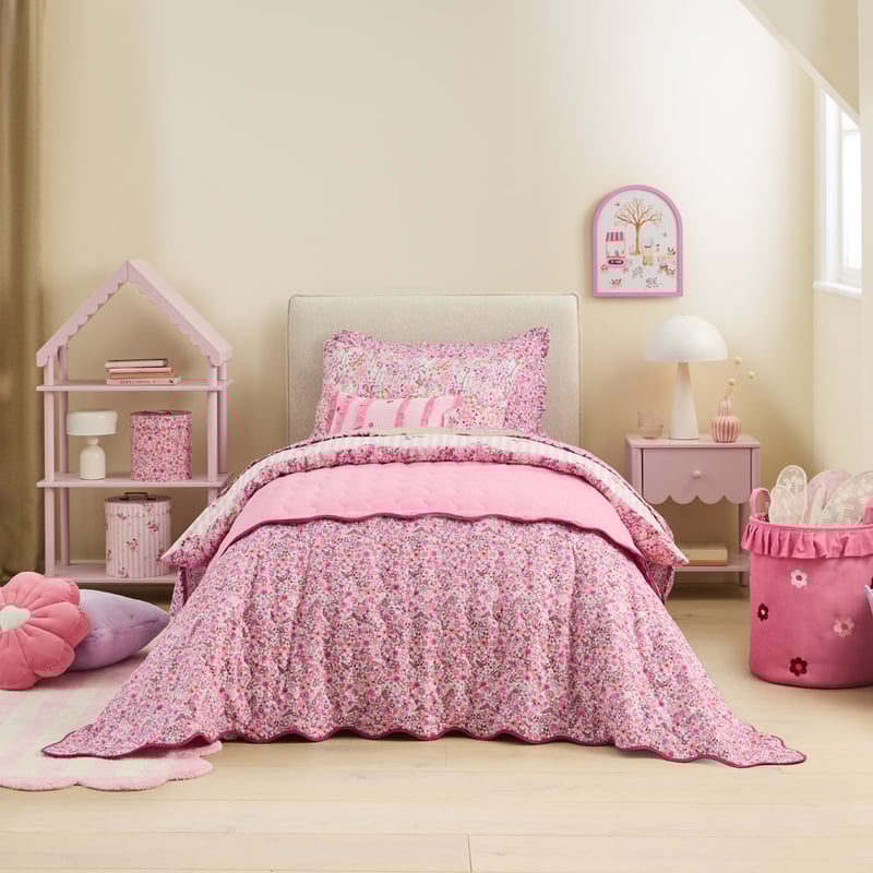 Heirloom Ellie Pink Cord Coverlet