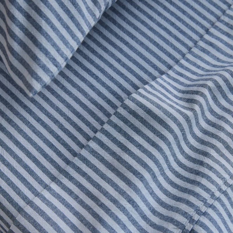 Elliott Blue Stripe Cot Sheet Set 