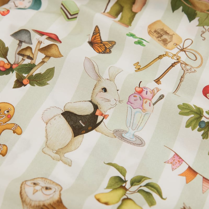 Fleur Harris Faraway Tree Sage Stripe Sheet Set