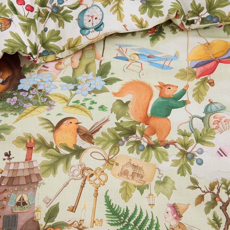 Fleur Harris Faraway Tree Sage Cot Quilt Cover Set