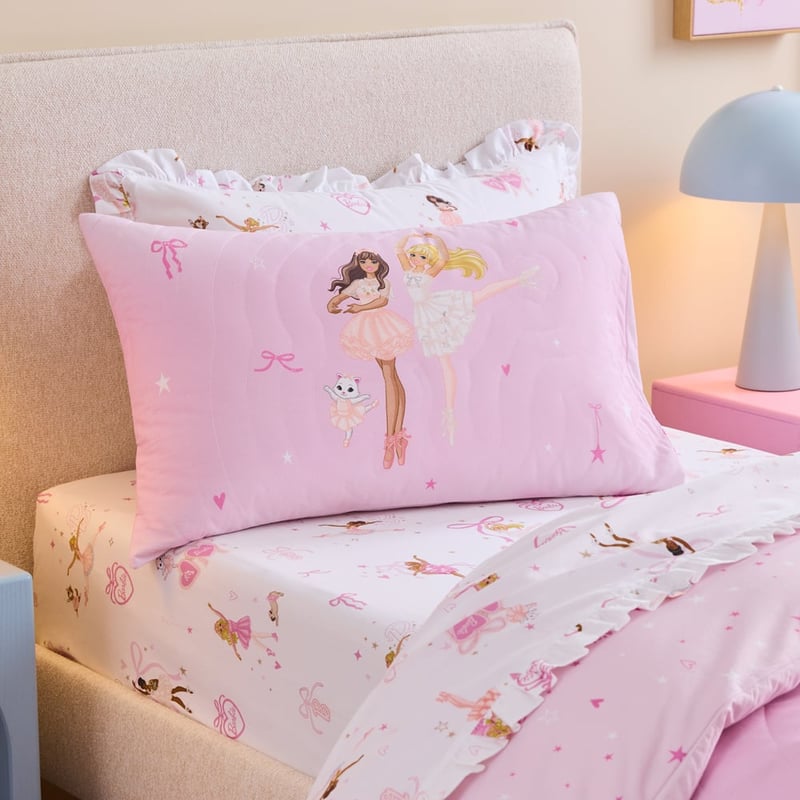 Mattel Barbie Pink Ballet Quilted Quilt Cover Set