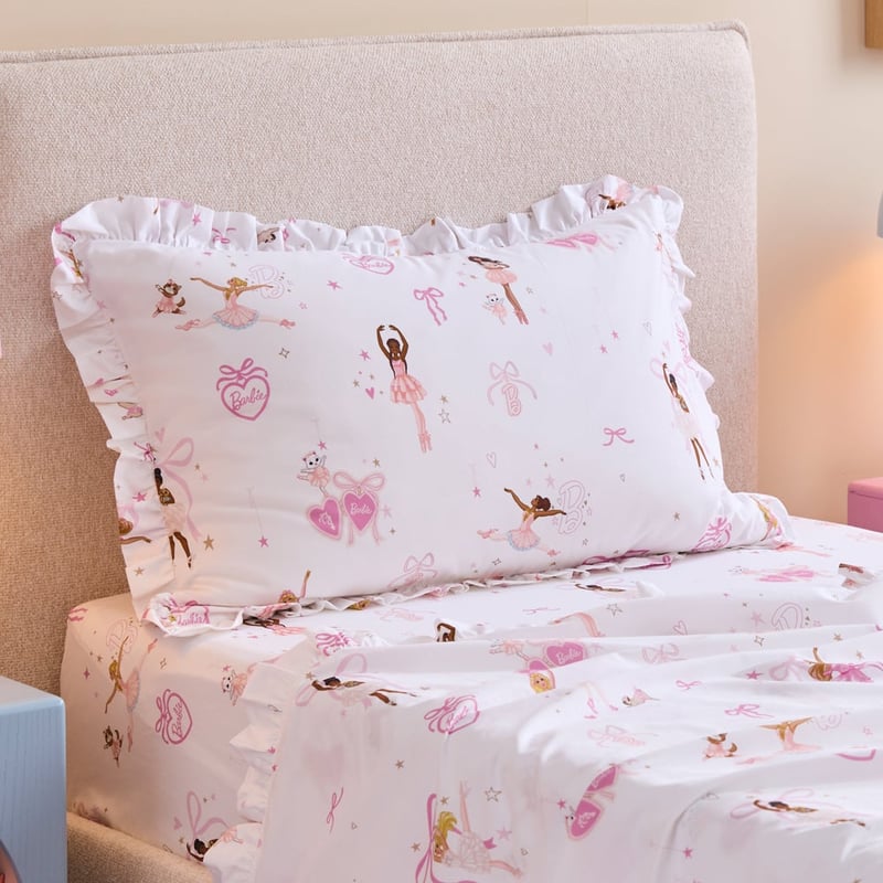 Mattel Barbie White Ballet Ruffle Sheet Set