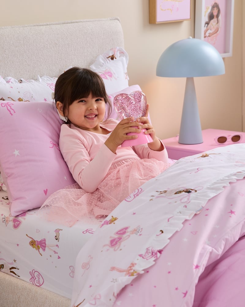 Mattel Barbie White Ballet Ruffle Sheet Set