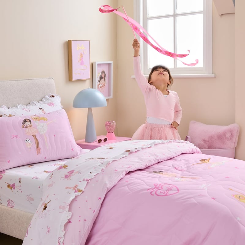 Mattel Barbie White Ballet Ruffle Sheet Set