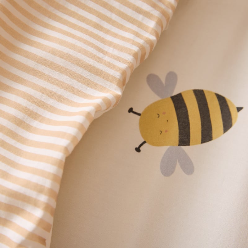 Little and Loved Natural Quilted Cot Quilt Cover Set