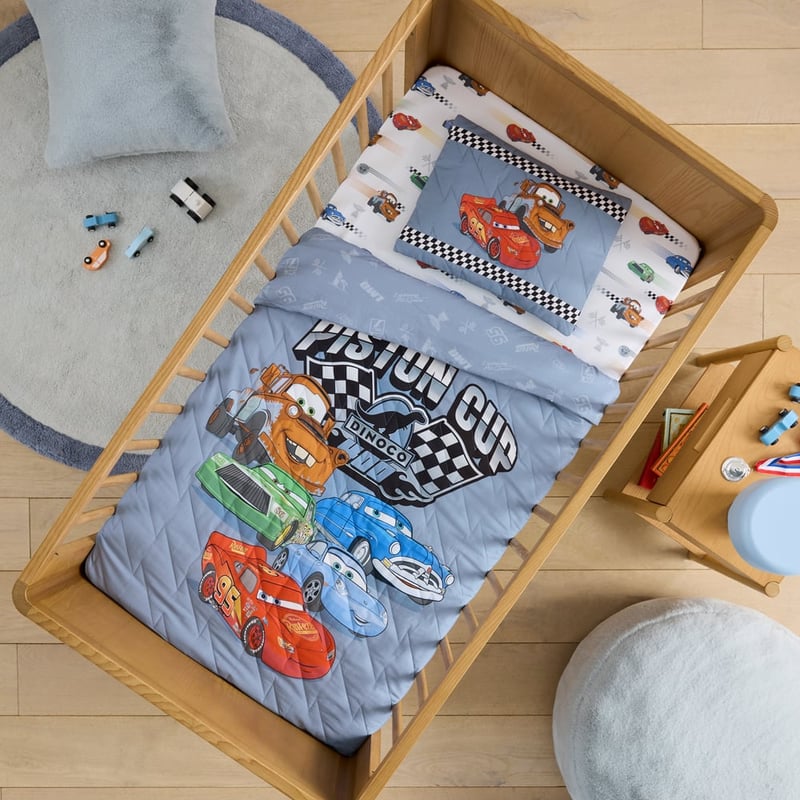 Disney Pixar Cars Blue Motorhead Quilted Quilt Cover Set
