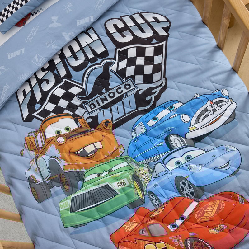 Disney Pixar Cars Blue Motorhead Quilted Quilt Cover Set