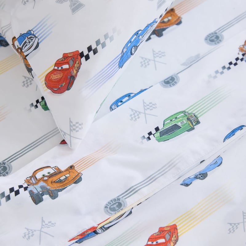 Disney Pixar Cars White Motorhead Sheet Set