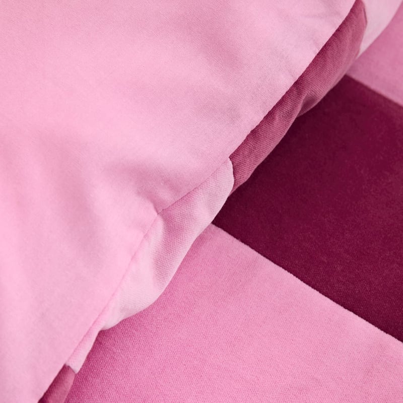 Sinclair Velvet Quilted Bedlinen Berry Stripe Cover Set