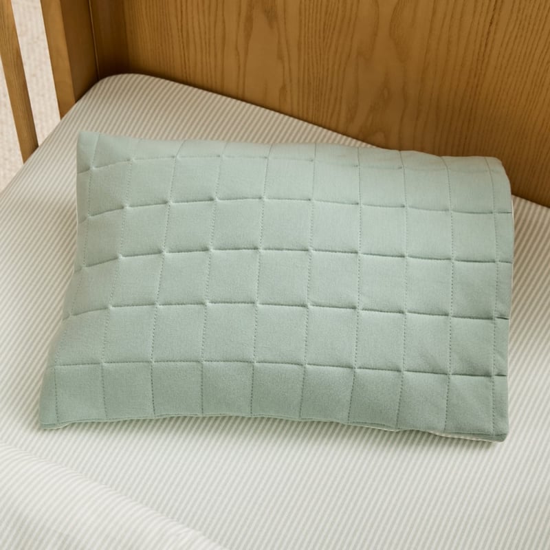 Jersey Green Stripe Cot Quilt Cover Set