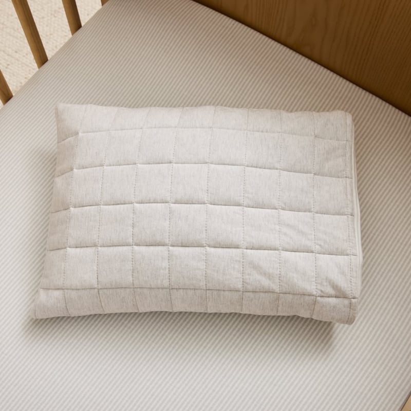 Jersey Grey Marle Stripe Cot Quilt Cover Set