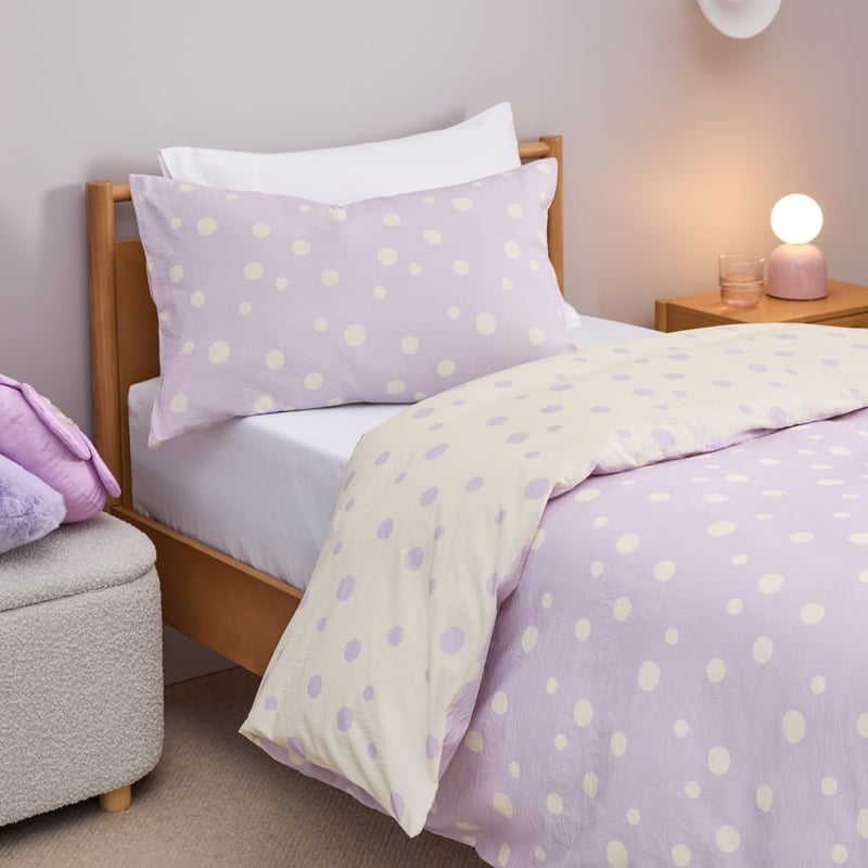 Stonewashed Sloane Lilac Spot Quilt Cover Set