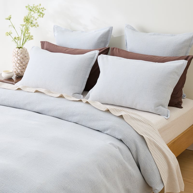 Jai Matelasse Dusty Blue Quilt Cover Set + Separates