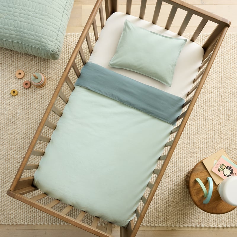 Stonewashed Cotton Sage & Forest Cot Quilt Cover Set