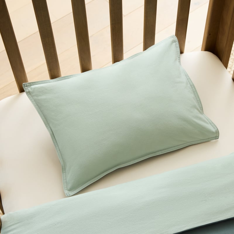 Stonewashed Cotton Sage & Forest Cot Quilt Cover Set
