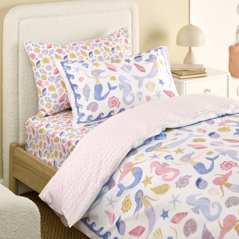 Shelley White Mermaid Quilt Cover Set