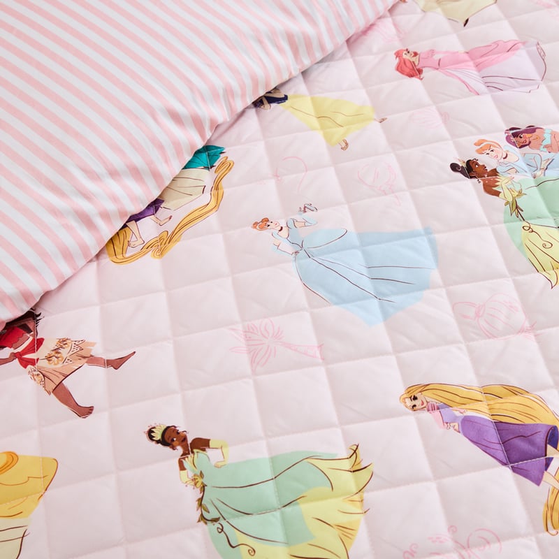Disney Princess Pink Quilted Quilt Cover Set