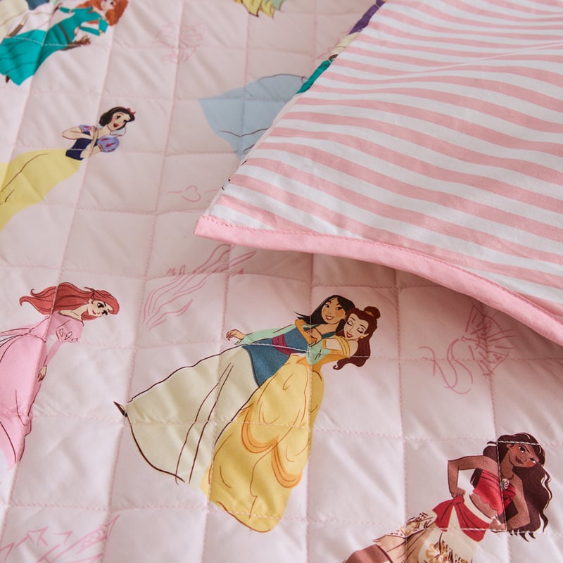 Disney Princess Pink Quilted Quilt Cover Set