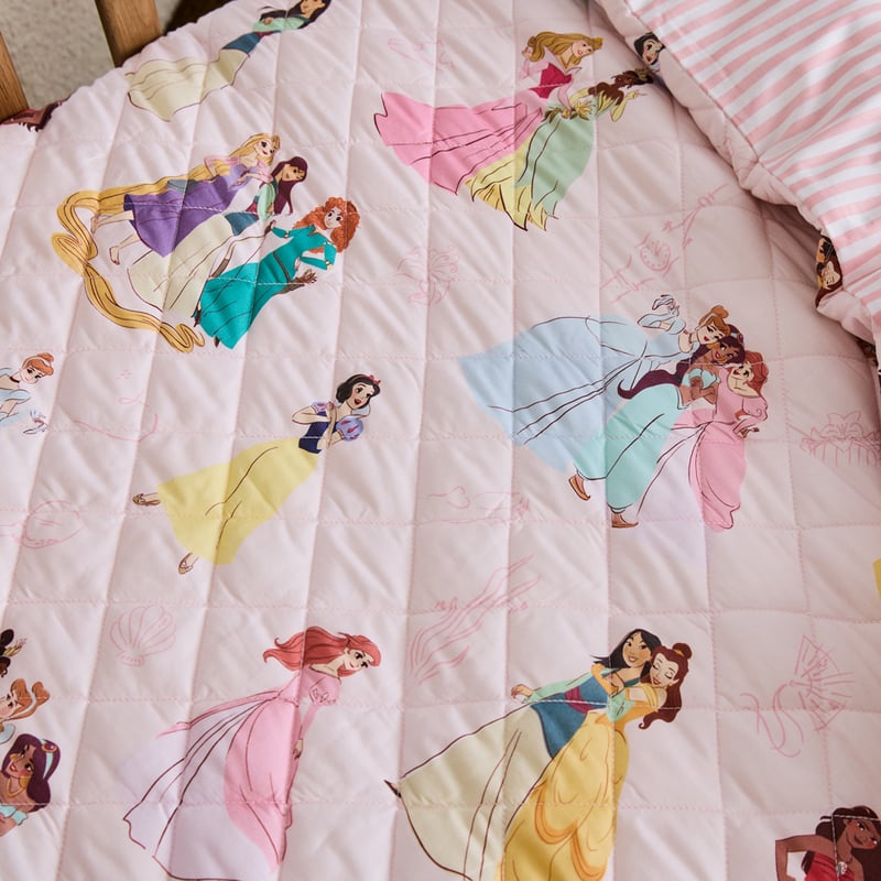 Disney Princess Pink Quilted Quilt Cover Set