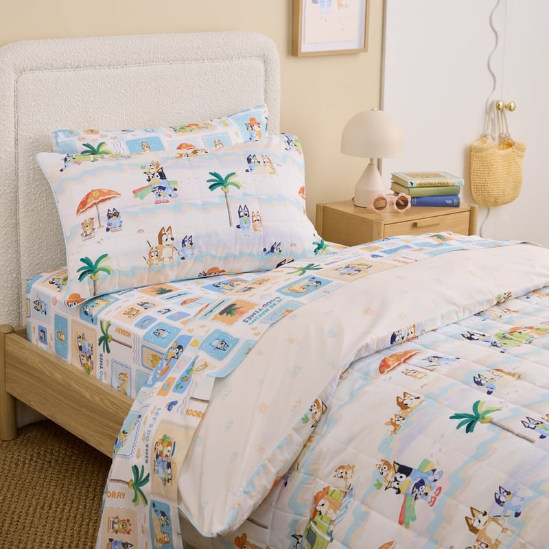 Bluey Family Trip Multi Quilted Quilt Cover Set