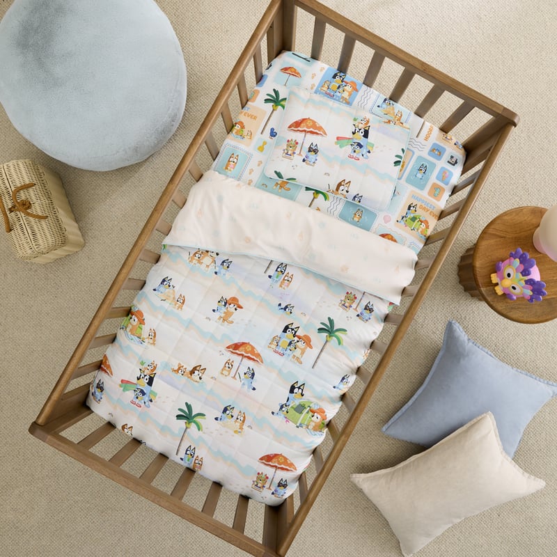 Bluey Family Trip Multi Quilted Quilt Cover Set