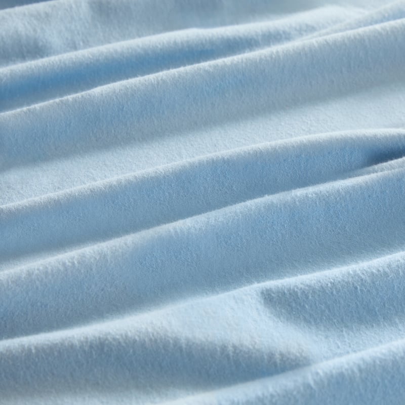 Plain Blue Flannelette Sheet Set