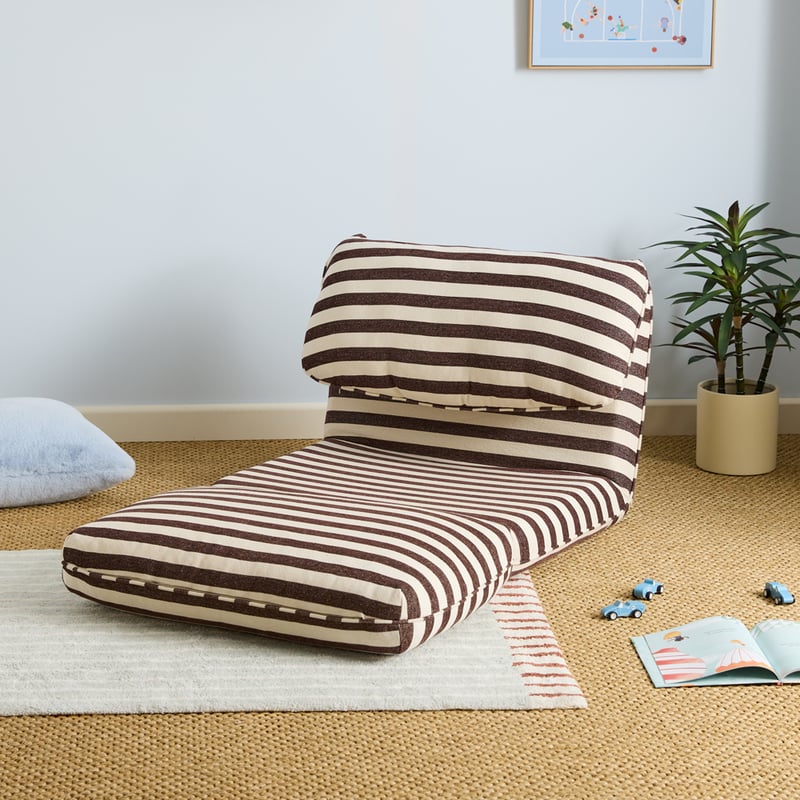 Fold Out Chocolate & Natural Lounge Chair