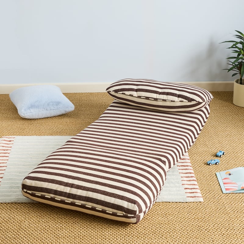 Fold Out Chocolate & Natural Lounge Chair
