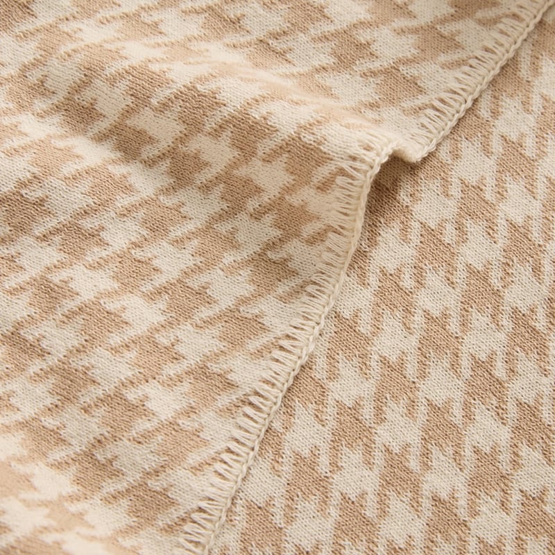 Houndstooth Natural Baby Blanket
