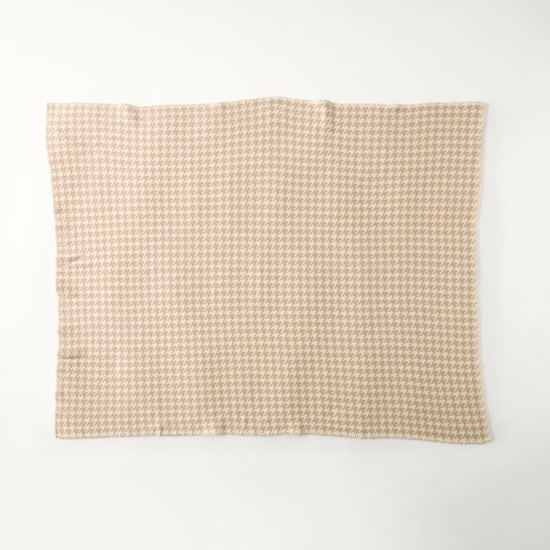 Houndstooth Natural Baby Blanket