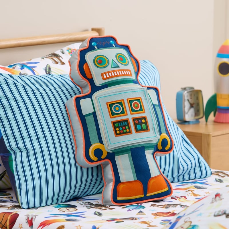 Fleur Harris Out Of This World Multi Hungry Robot Cushion
