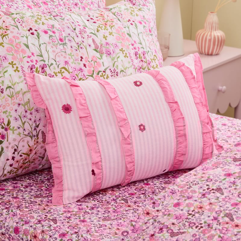 Heirloom Ruffle Pink Cushion