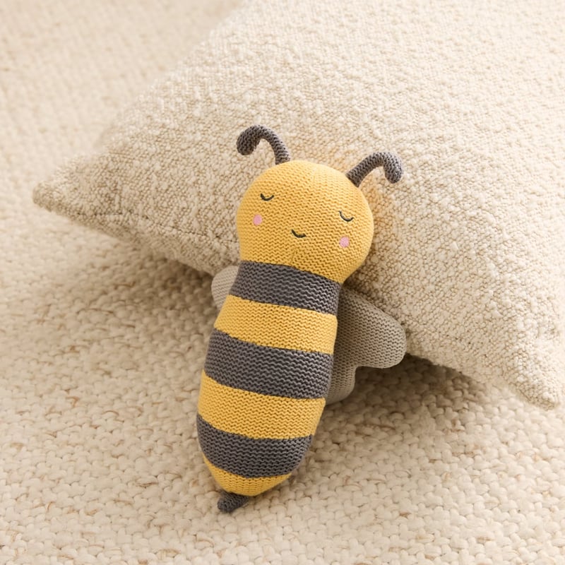 Baby Knitted Yellow Bee Rattle