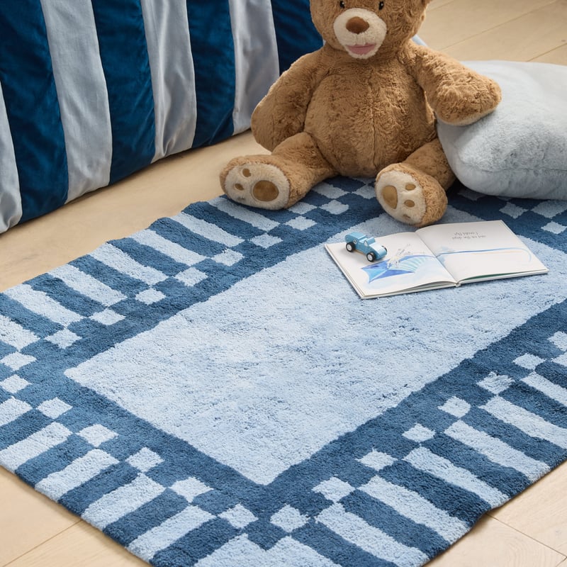Checkerboard Navy Rug