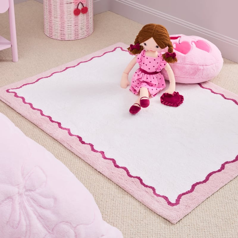  Pink & Burgundy Wavey Rug