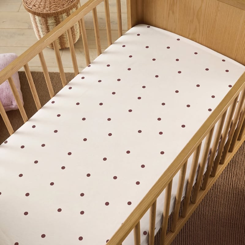Stonewashed Chocolate & Coconut Spot Fitted Sheets Pack of 2