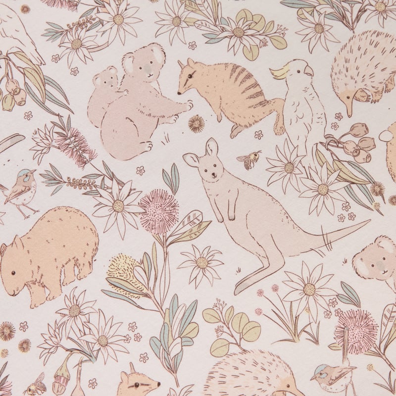 Jersey Natural Australian Animals Cot Fitted Sheet Pack of 2