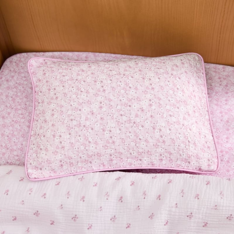 Heirloom Rosie Pink Quilted Cot Quilt Cover Set