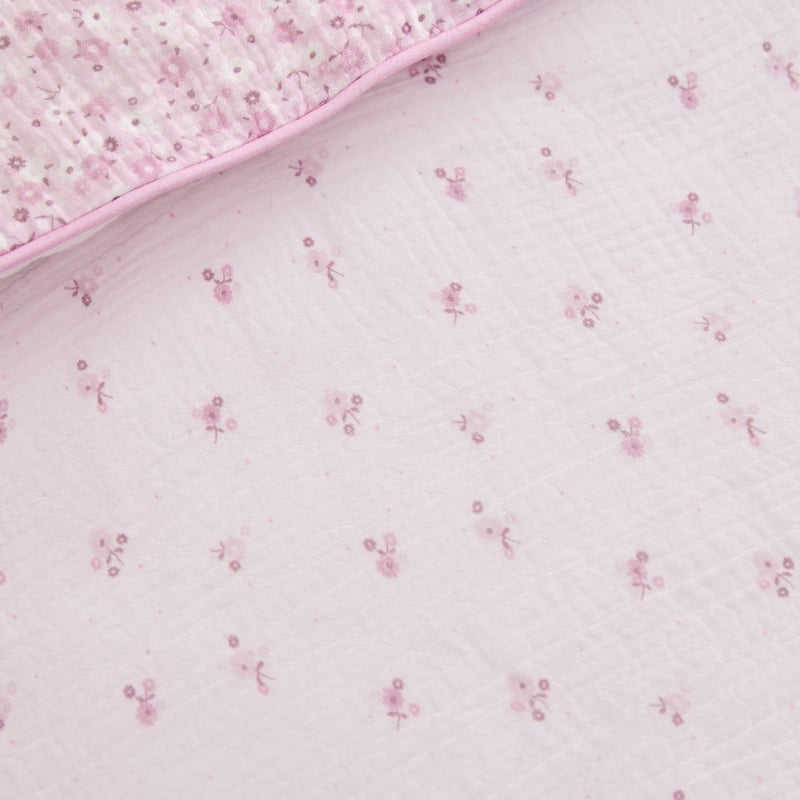 Heirloom Rosie Pink Quilted Cot Quilt Cover Set